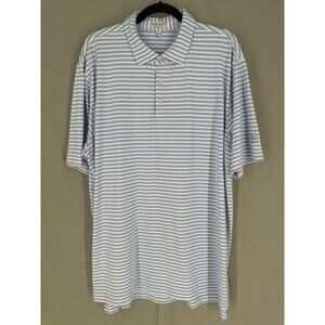 Peter Millar Summer Comfort Polo Shirt Mens XL Blue Striped Carolina Golf Club